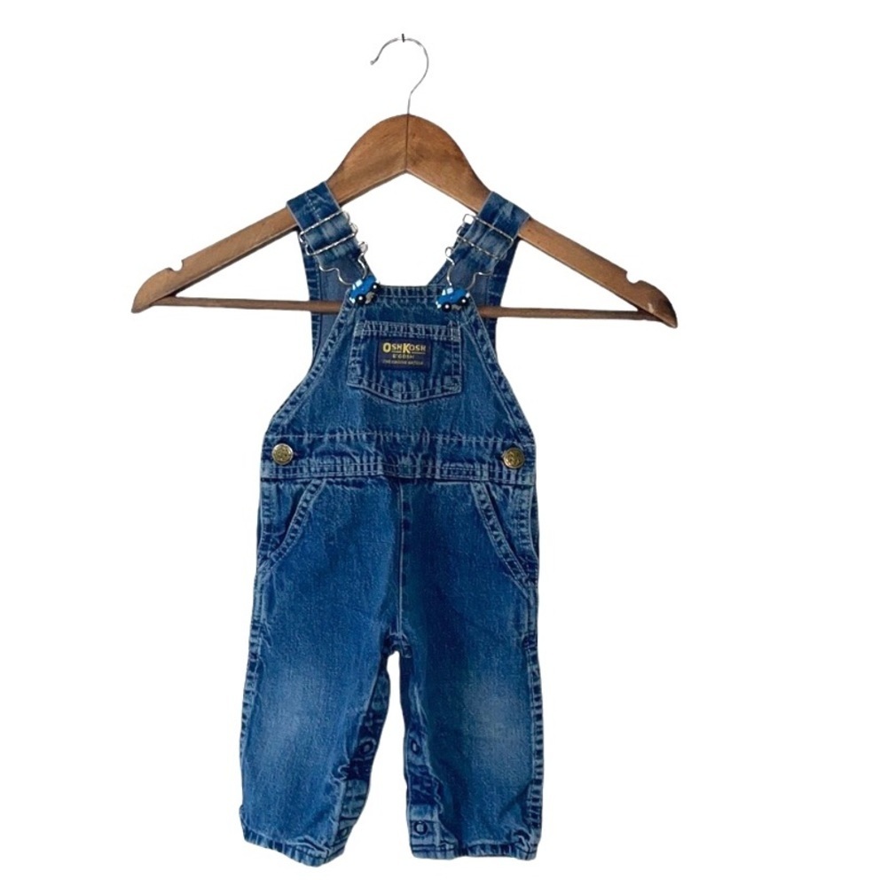 Oshkosh B’Gosh Vintage Overalls Cars Blue Size Baby 3-6 Months Old
